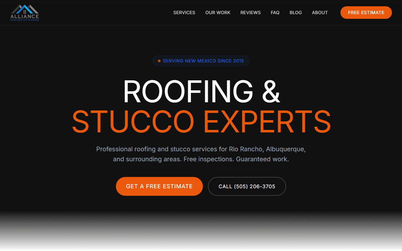 ACS Roofer website